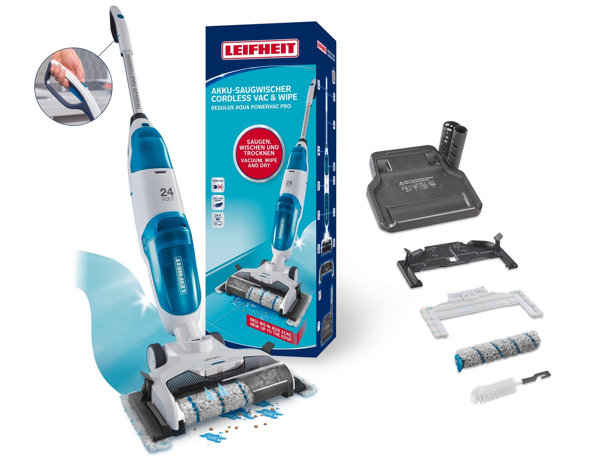 Leifheit Akku-Saugwischer Regulus Aqua PowerVac Pro