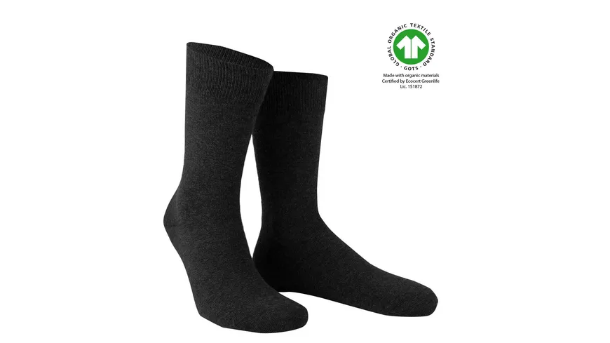 WILOX Herren Socken ORGANIC COTTON schwarz