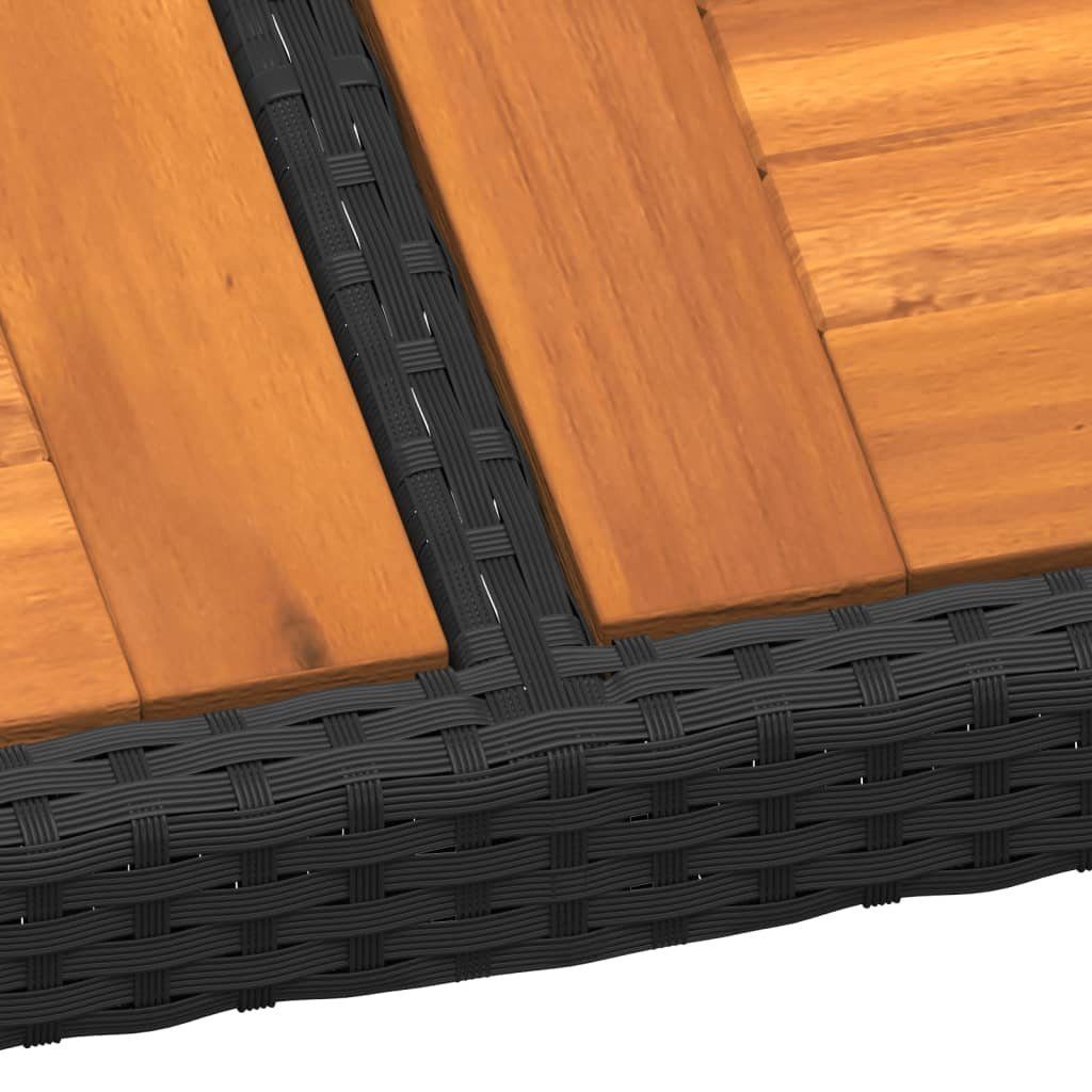 vidaXL Gartentisch Gartentisch 200x150x75 cm Akazienholz und Poly Rattan Schwarz (1-St)