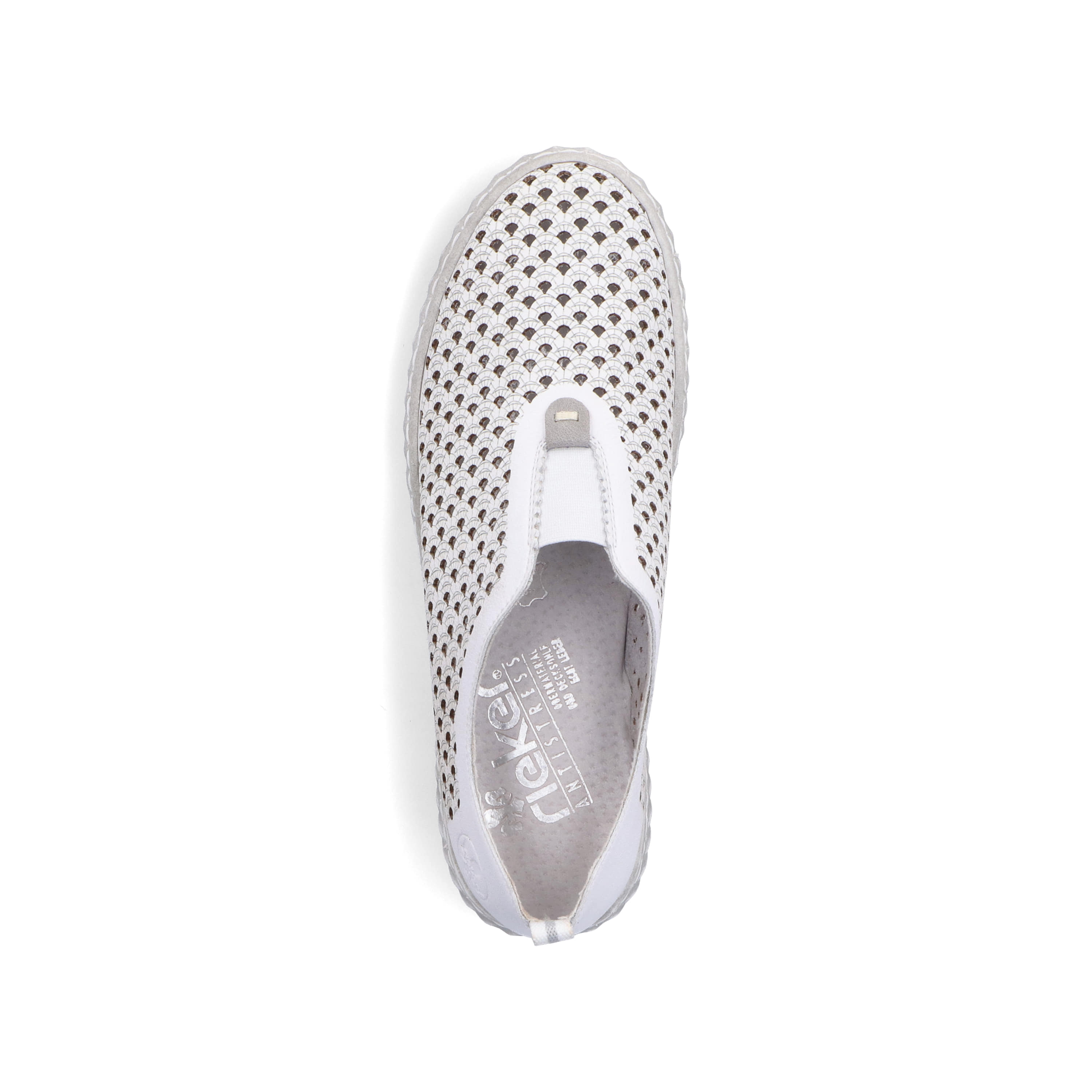 Rieker Damen Slipper grauweiß