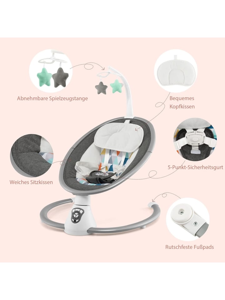 COSTWAY Babywippe Elektrisch bis 6 Monaten in Grau günstig kaufen onesize