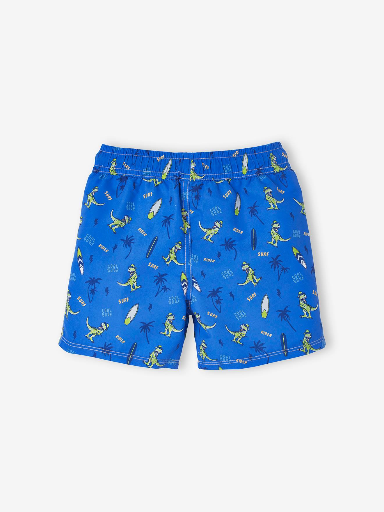 Vertbaudet Jungen Badehose, Dino-Print Oeko-Tex - blau bedruckt