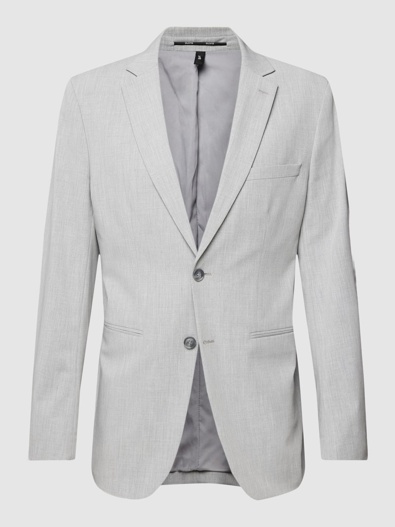 Slim Fit 2-Knopf-Sakko mit Pattentaschen in hellgrau