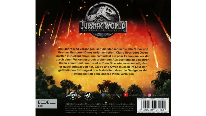 Jurassic World 2-Hörspiel zum Kinofilm