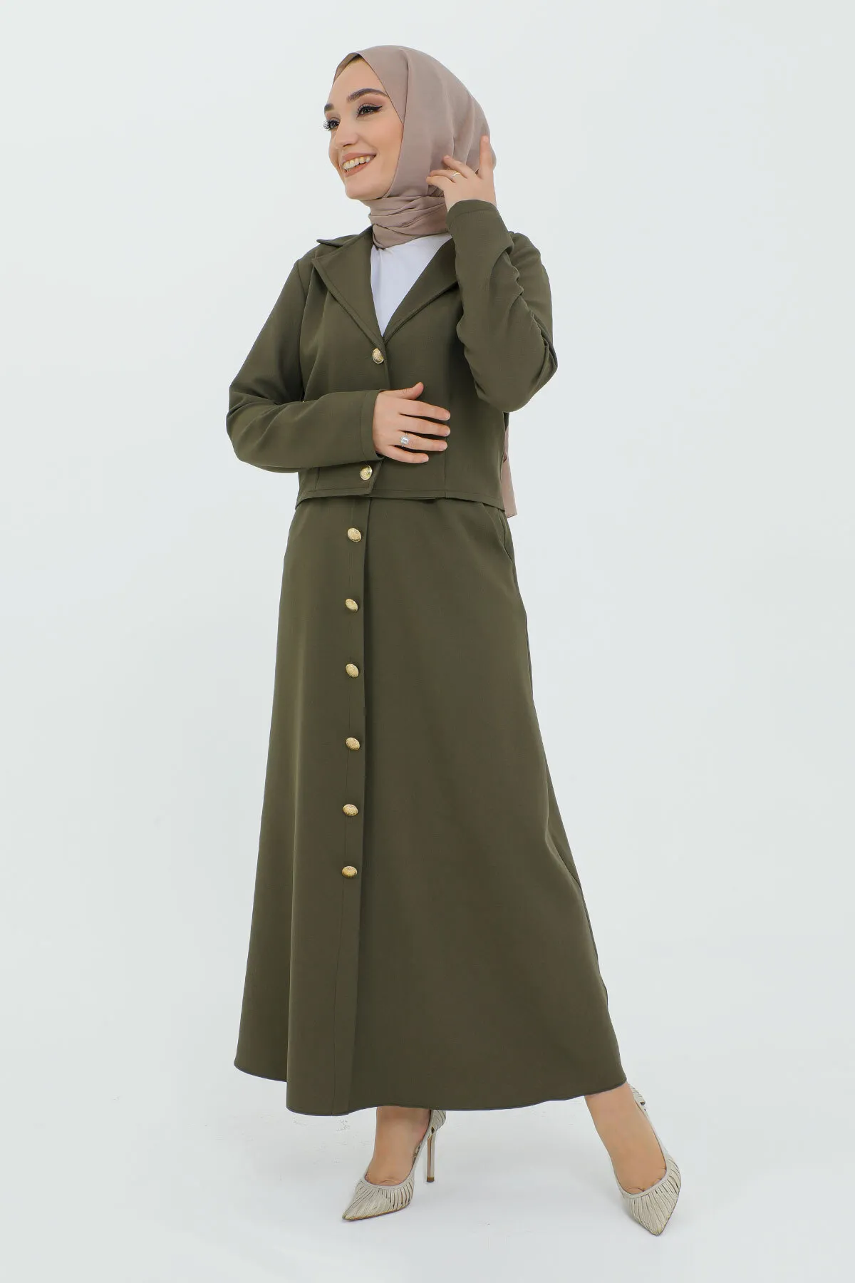 Tesettür Dünyası  Zweiteiler - Khaki - Regular Fit