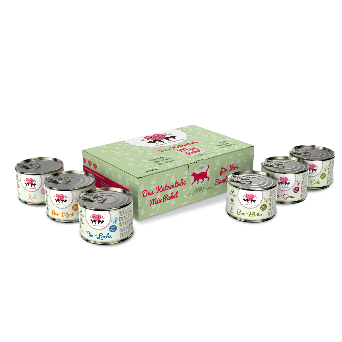 KatzenLiebe Biofutter KatzenLiebe Bio-Mixpaket 6x200g