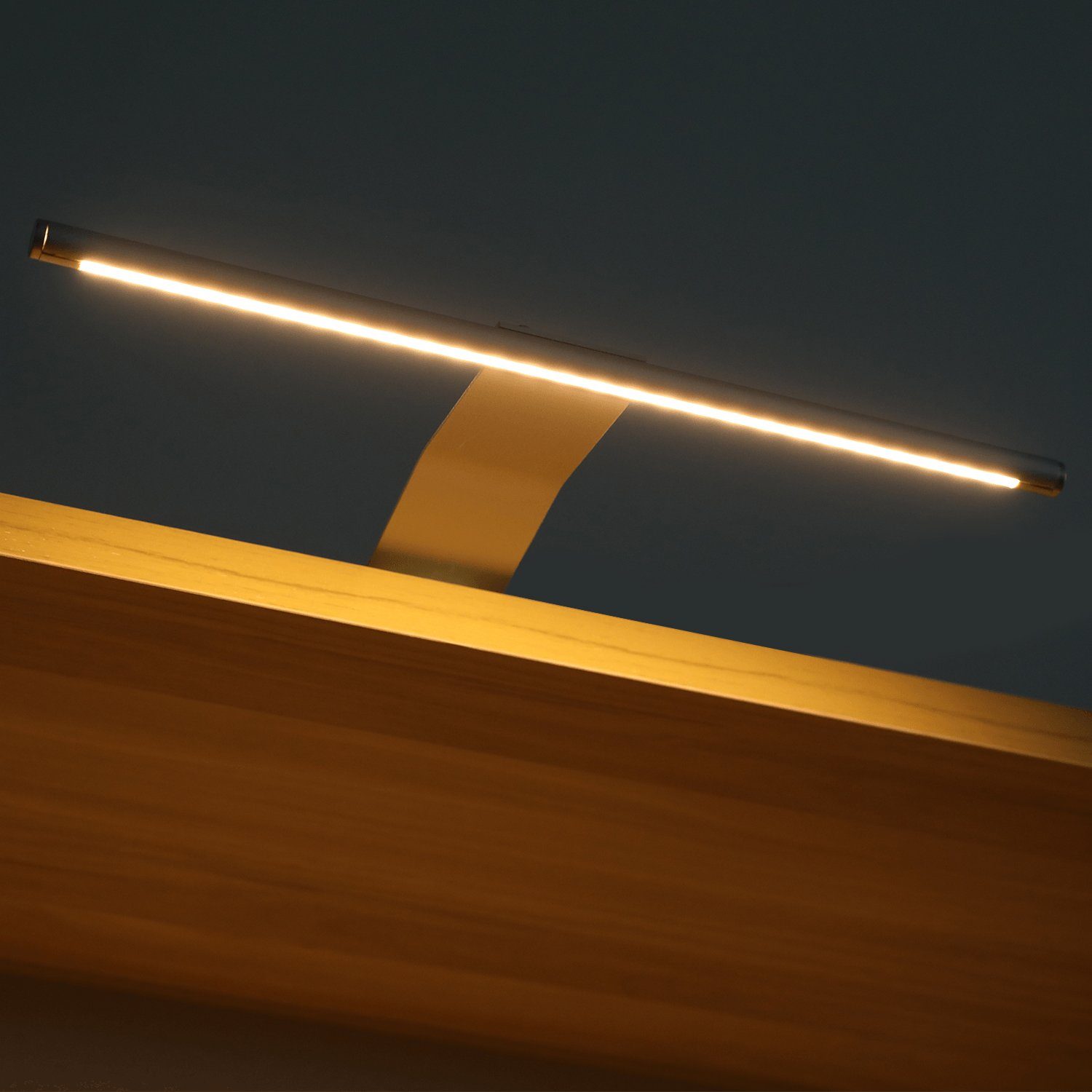 LETGOSPT Spiegelleuchte LED Schrankleuchte Set, mit Schalter & Stecker, LED fest integriert, Warmweiß, 12V, Aufbauleuchte