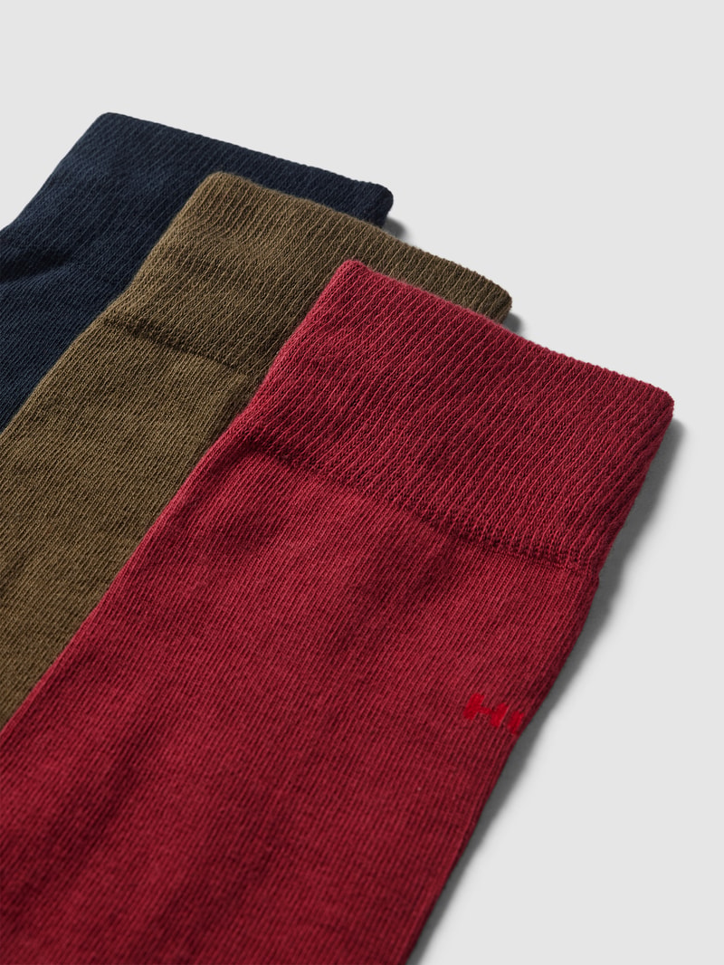 Socken mit Label-Detail im 3er-Pack in bordeaux rot