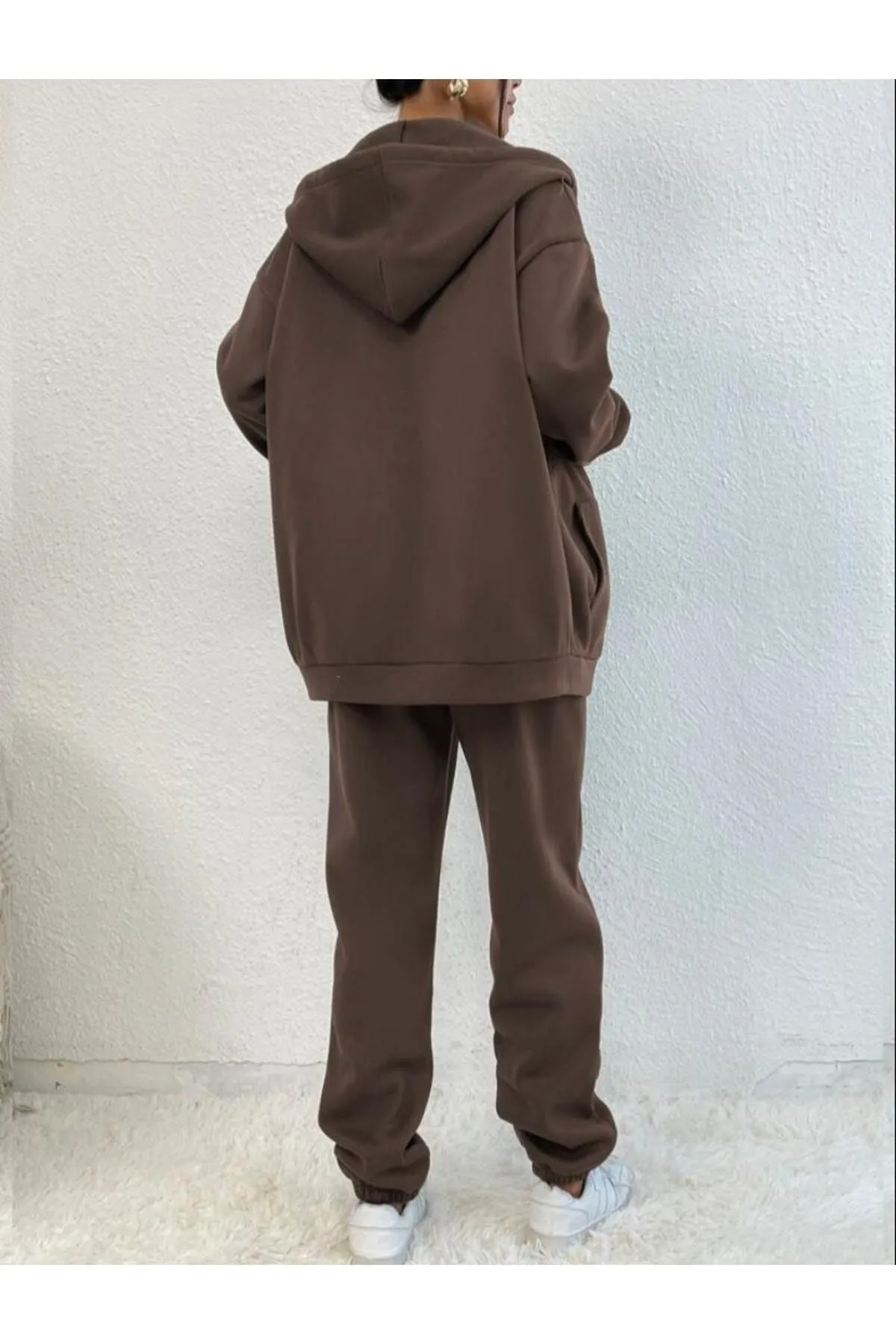 Know  Brauner Sierra Nevada bedruckter Cardigan-Jogger-Trainingsanzug für Damen