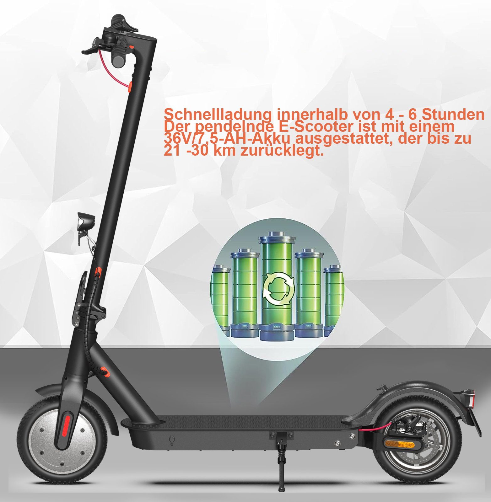 LETGOSPT E-Scooter 2 Stück E-Scooter mit Straßenzulassung Faltbarer Elektroroller eKFV, Belastung bis 120kg, App & LED Display, ABE E-roller für Erwachsene
