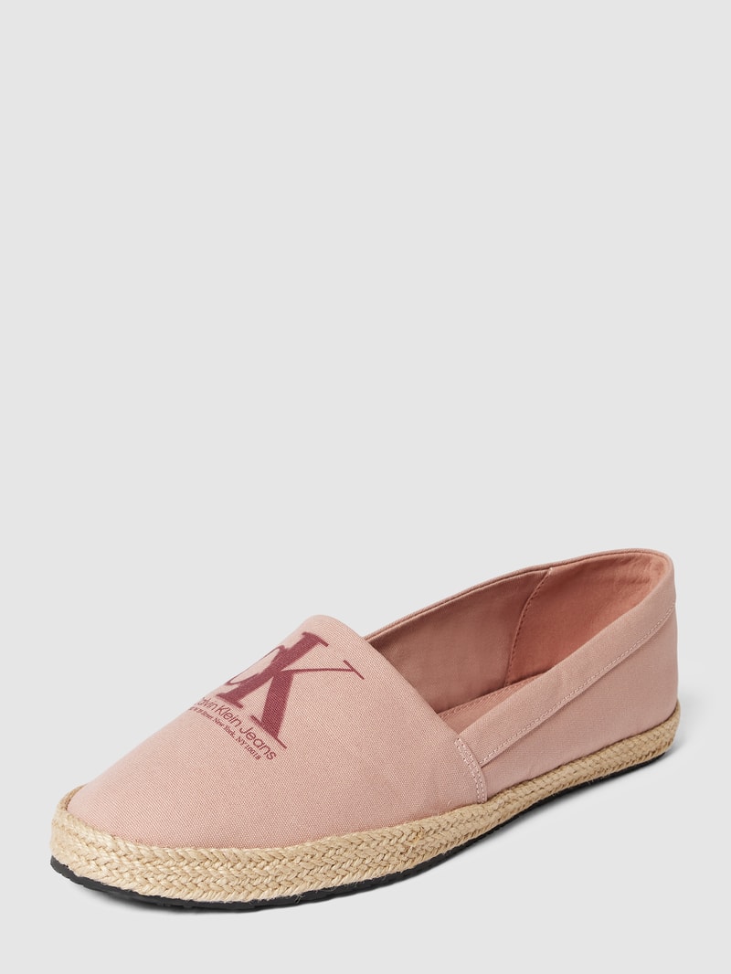 Espadrilles mit Label-Detail Modell 'MONO' in hellrosa