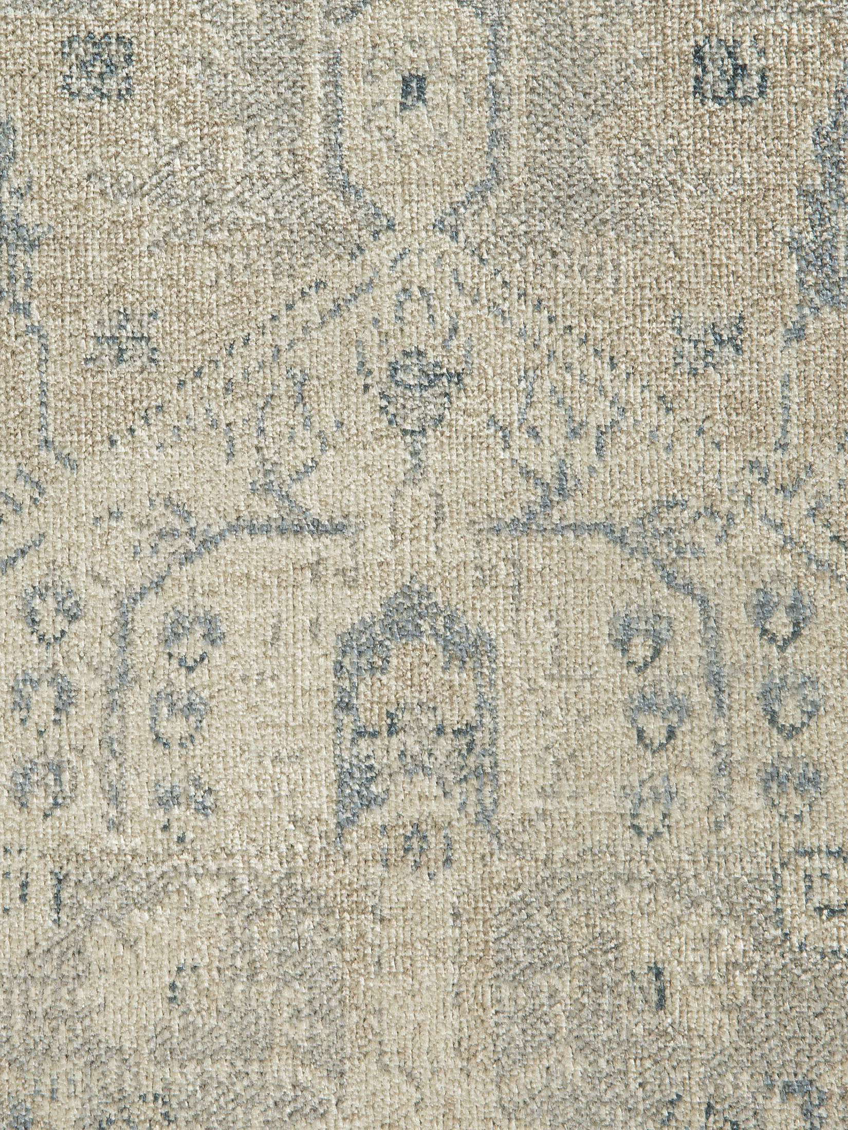 Beshkan Vintage-Teppich, Creme/Blau