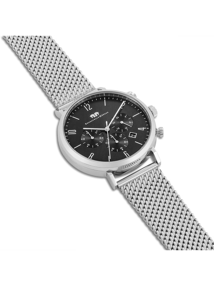 Rhodenwald & Söhne Herren Chronograph silber Edelstahl silber in silber günstig kaufen 21,5 cm