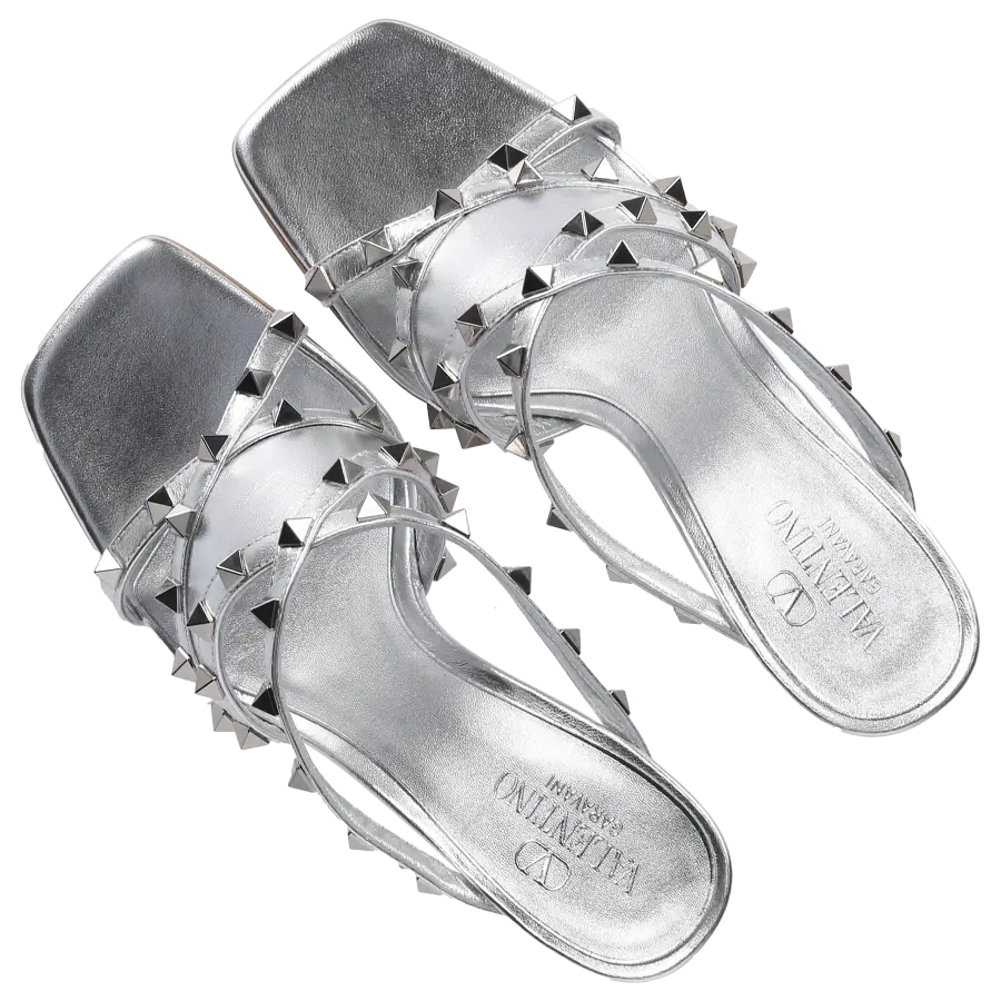Valentino Garavani - Sandalen ROCKSTUD Nappaleder - silber