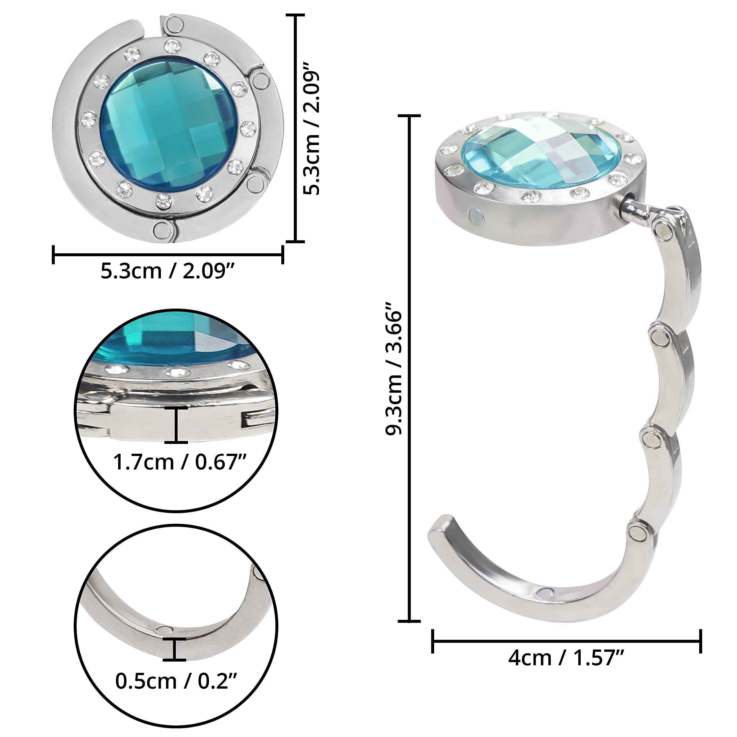 Kurtzy Wandhaken Tragbare Handtaschenhaken - 6er Pack - Silber, Portable Handbag Hooks - 6 Pack - Silver