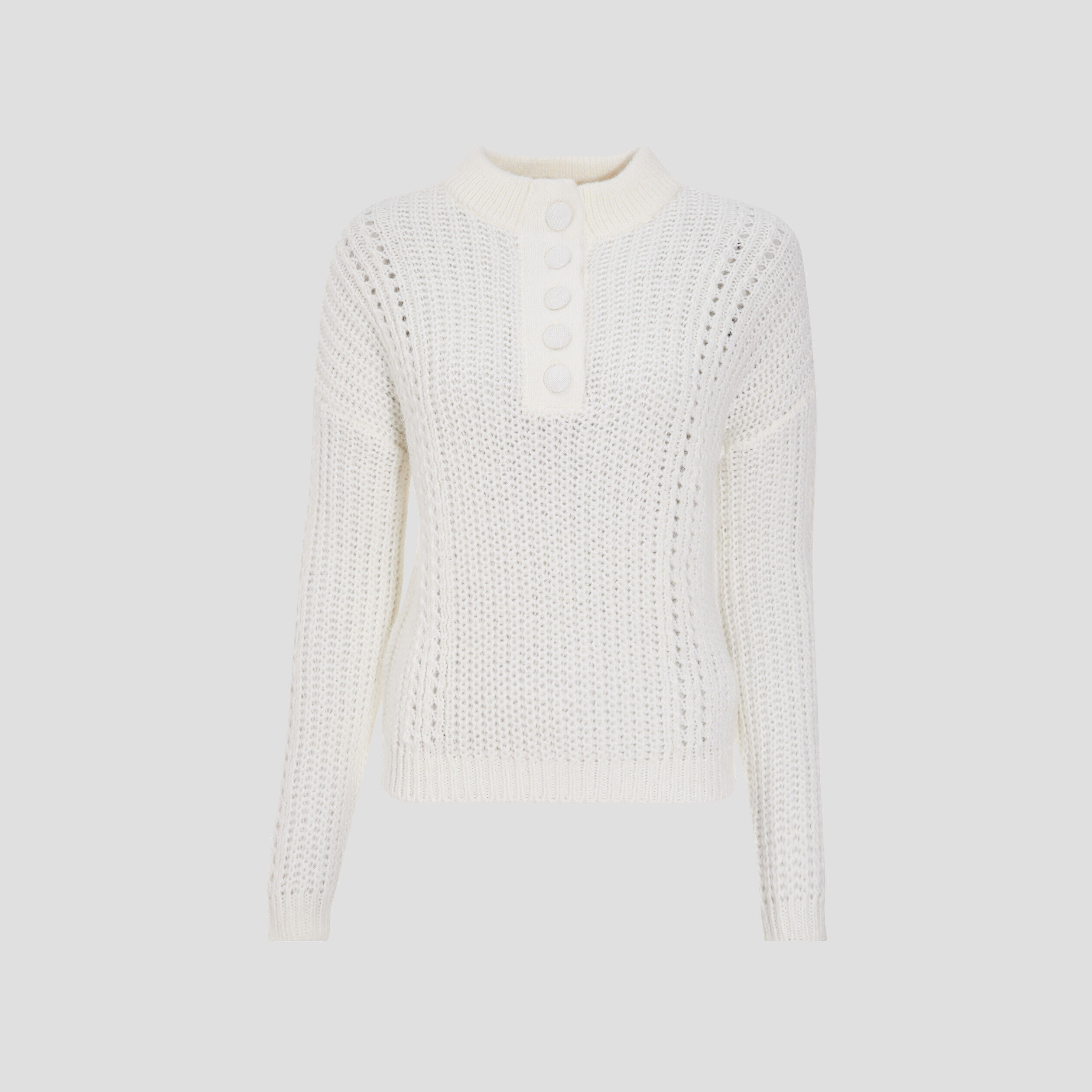 Pull boutonné ecru femme | Cache Cache