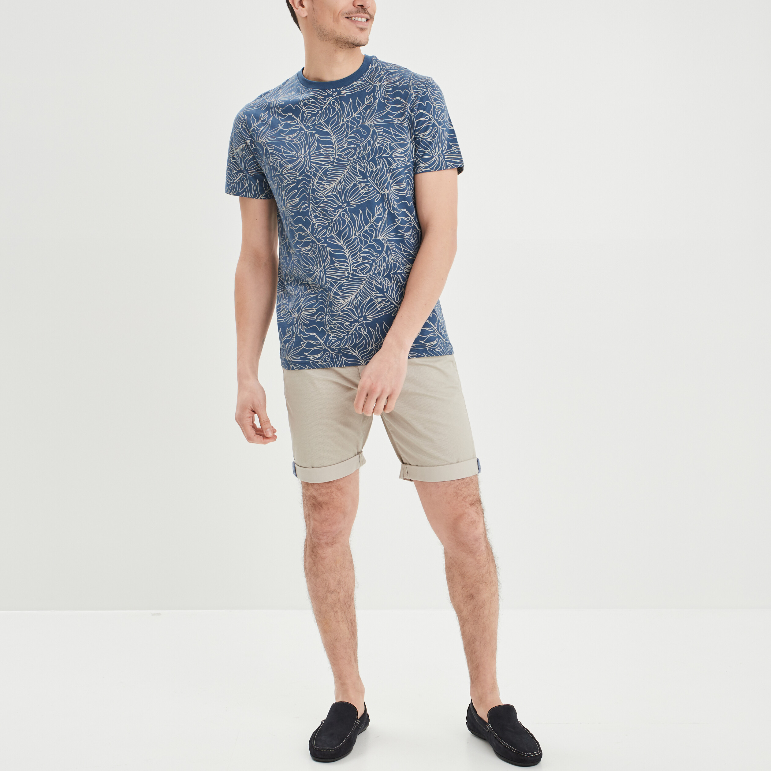 Bermuda chino droit Creeks beige homme | La Halle