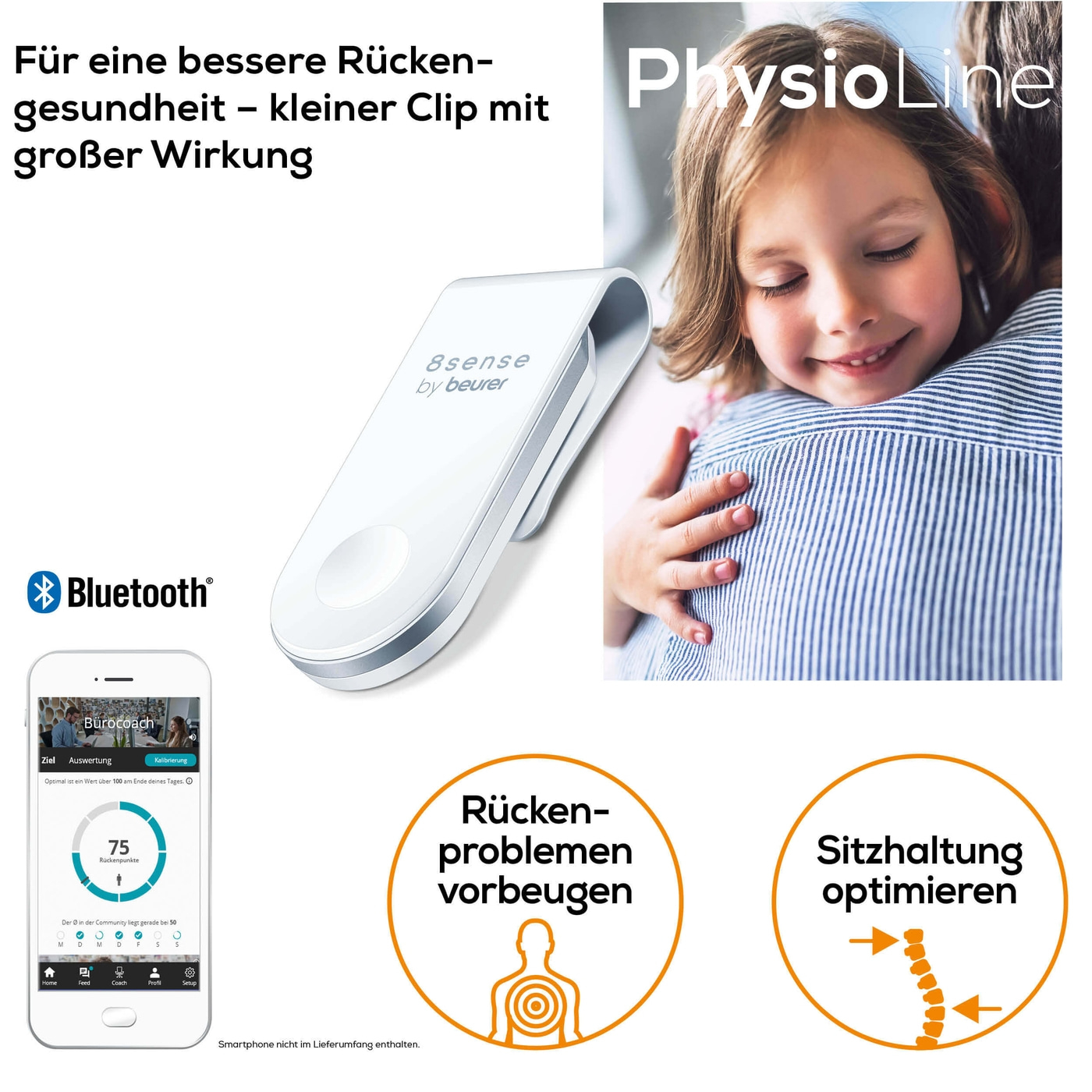 Der Beurer PC 100 PostureControl Haltungstrainer-Haltungstrainer mit sanftem Vibrationssignal zur Vorbeugung von Rückenproblemen