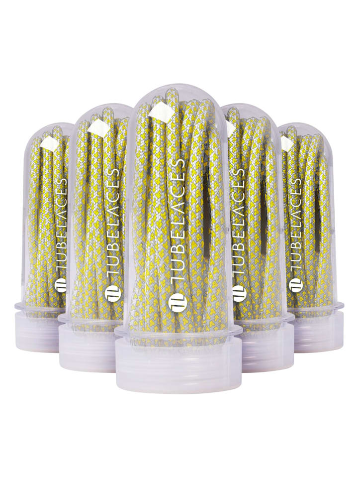 TubeLaces TubeLaces Schnürsenkel in gry/neonyellow günstig kaufen