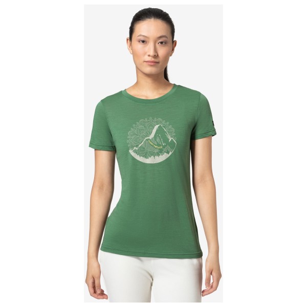 super.natural - Women's Mountain Mandala Tree Tee - Merinoshirt