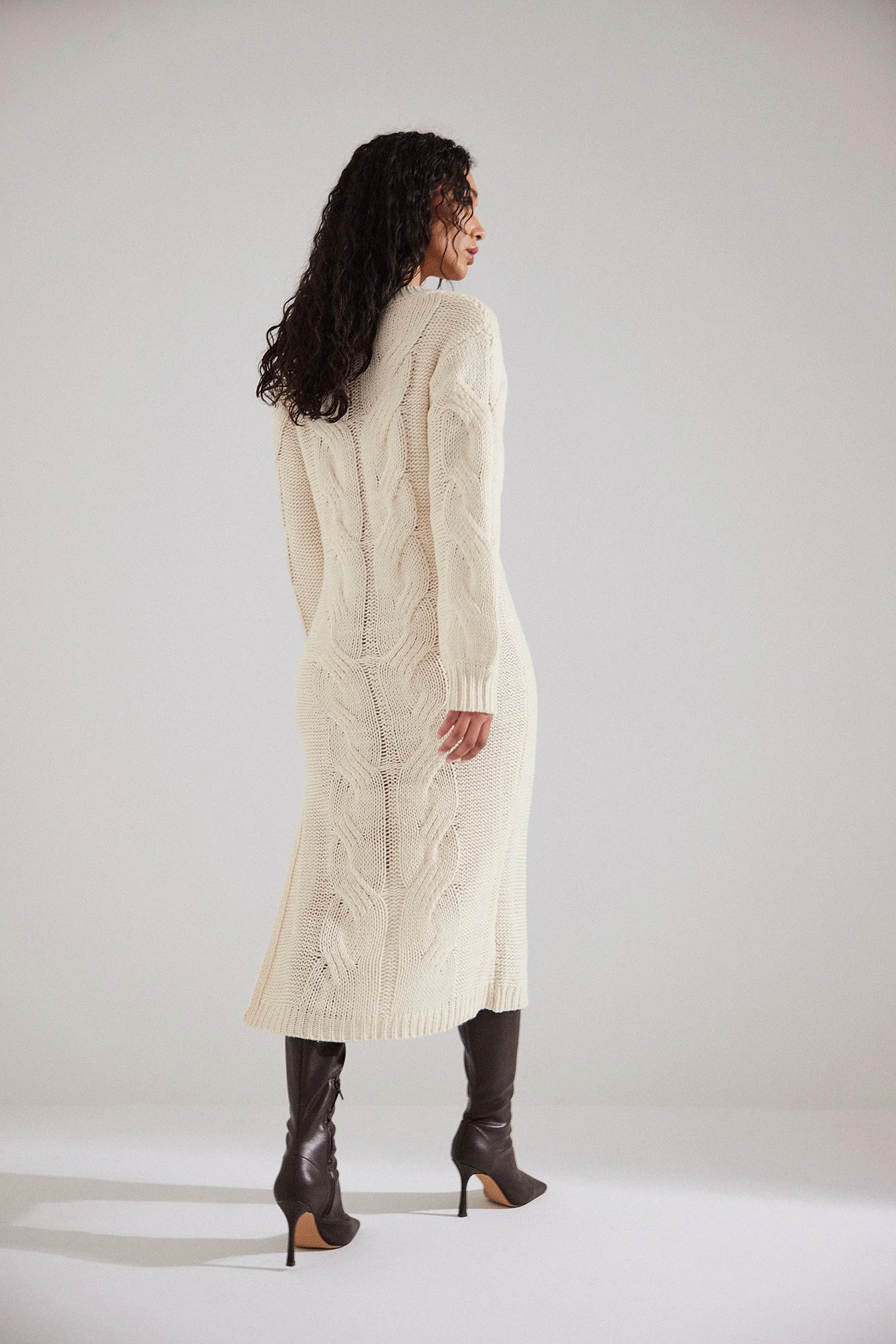 Midikleid mit Zopfmuster