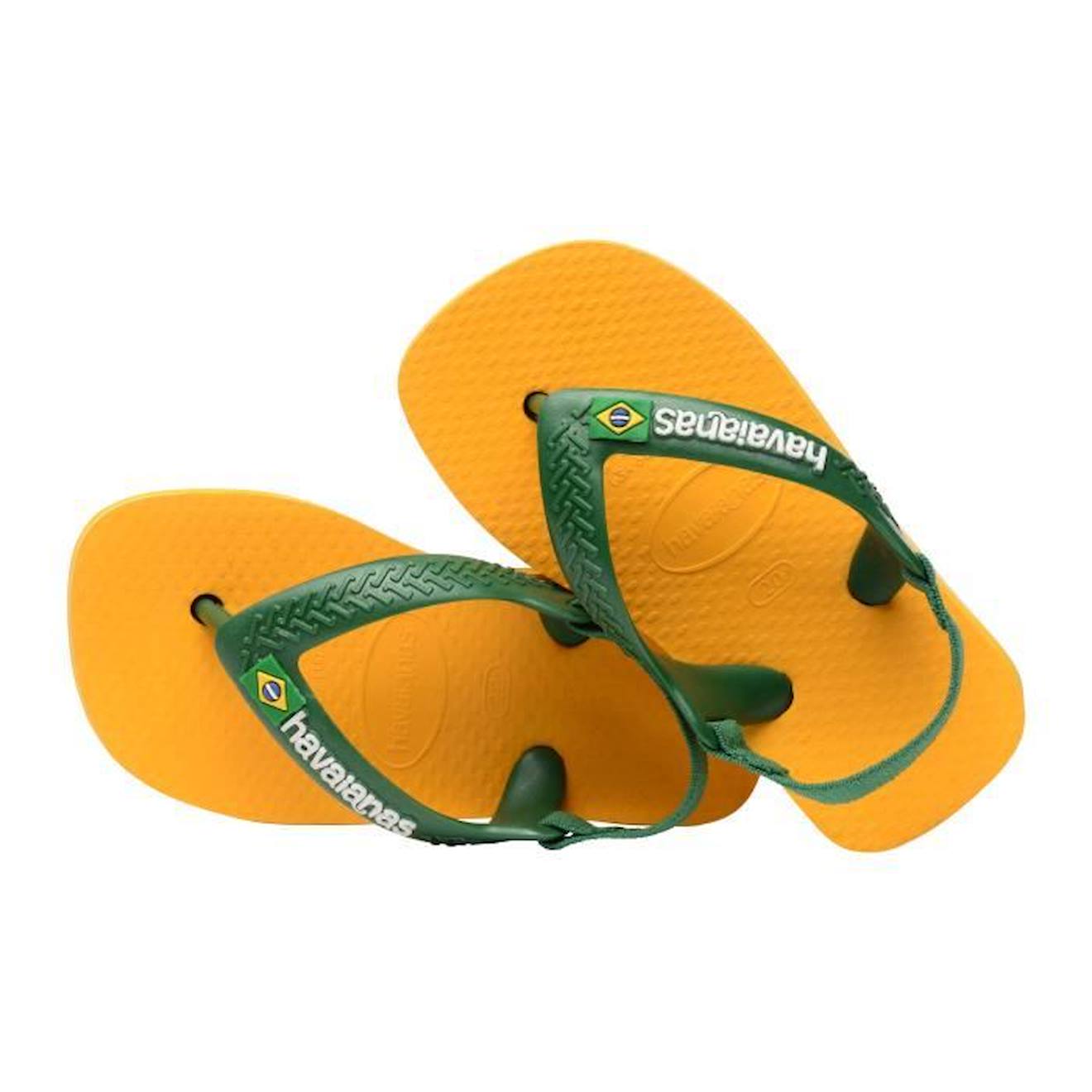 Tong Enfant à élastique Havaianas Baby Brasil Logo blanc