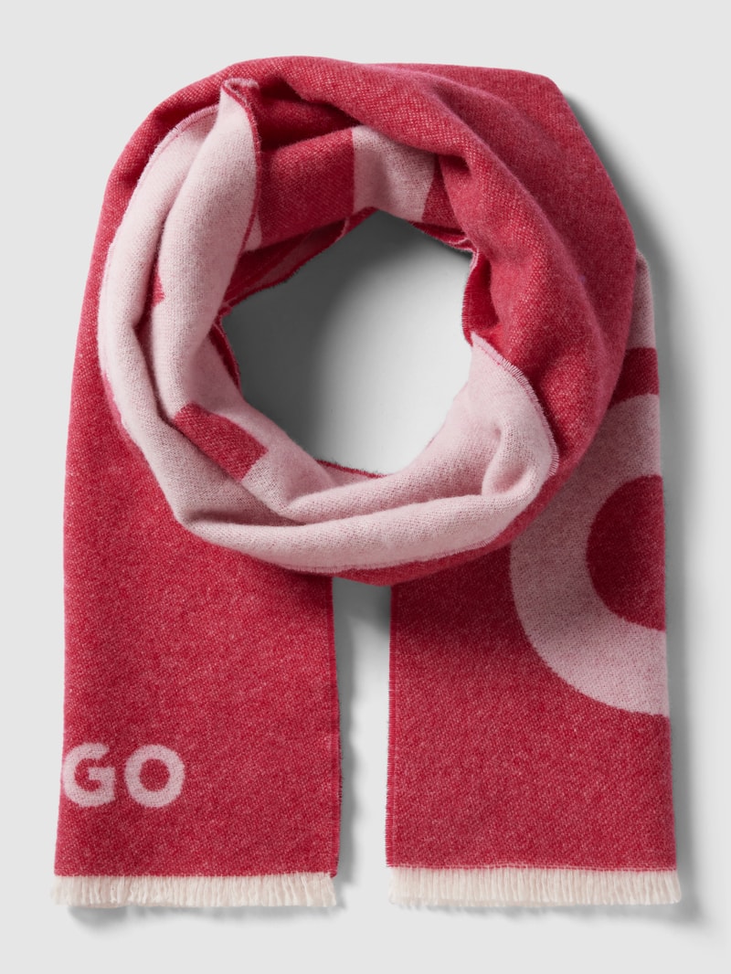 Schal mit Label-Print Modell 'Alexie' in pink