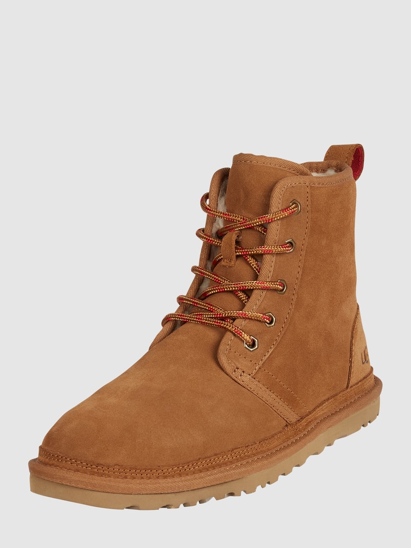 Lederboots mit Lammfellfutter Modell 'Neumel' in cognac