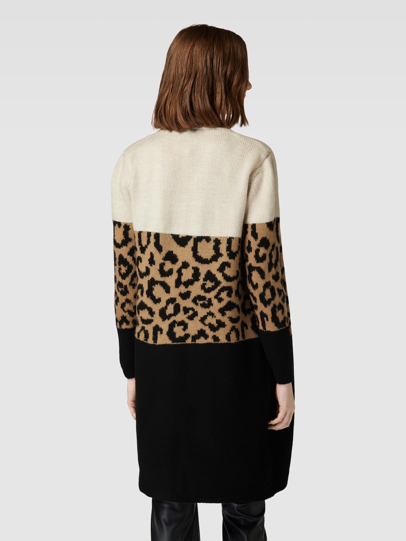 Cardigan mit Allover-Muster Modell 'JADE' in schwarz