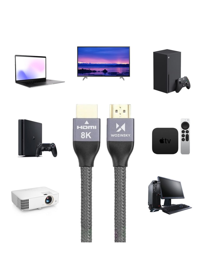 Wozinsky HDMI 2.1 8K 60 Hz 48 Gbps / 4K 120 Hz / 2K 144 Hz Silber 3m in Silber günstig kaufen onesize