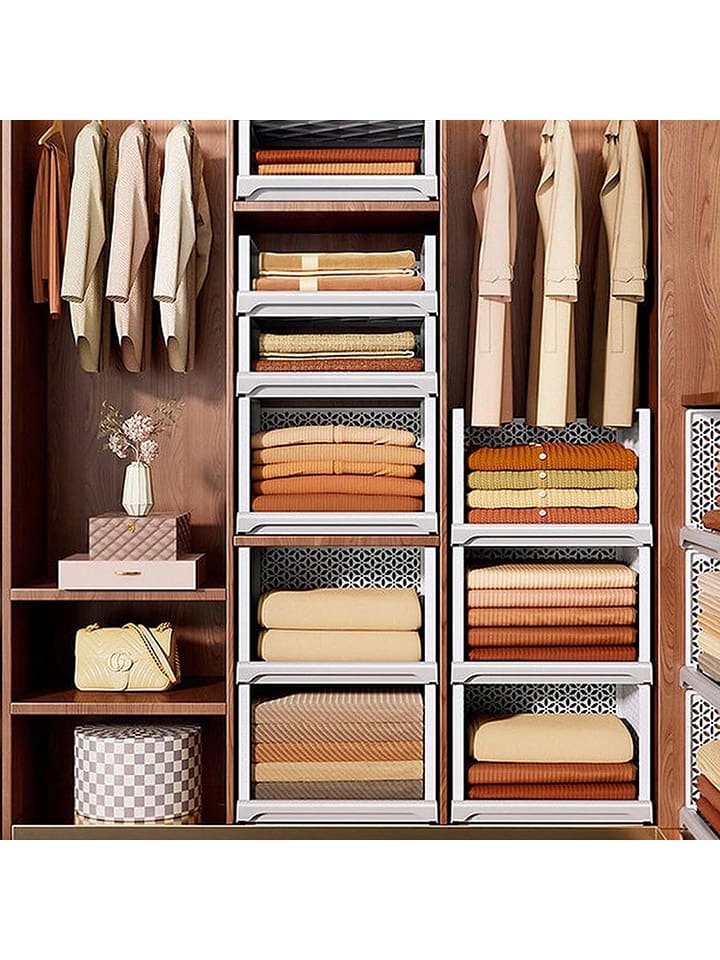 Joybos Kleiderschrank-Aufbewahrungsbox in Weiß - (B)44 x (H)38 x (T)24,5 cm günstig kaufen onesize