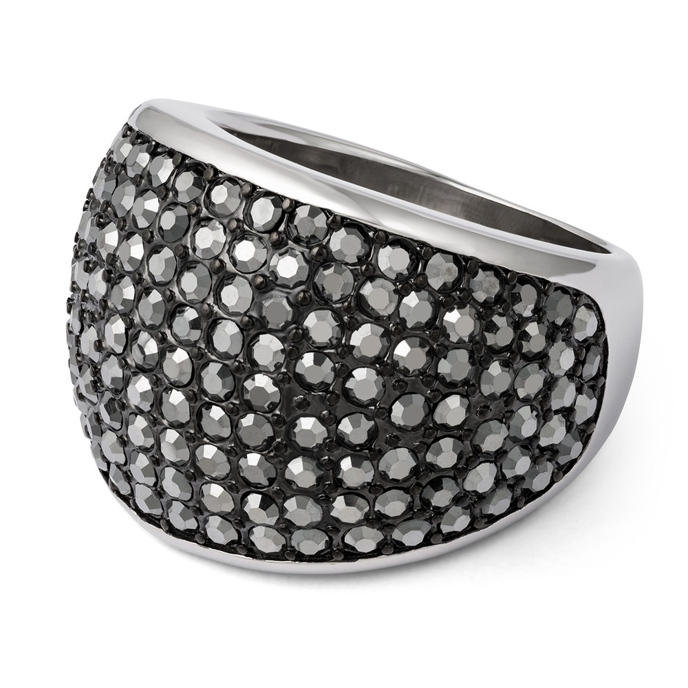 Pippa&Jean Bague en acier inoxydé Acier inoxydable Cristaux de verre en Argent Bague