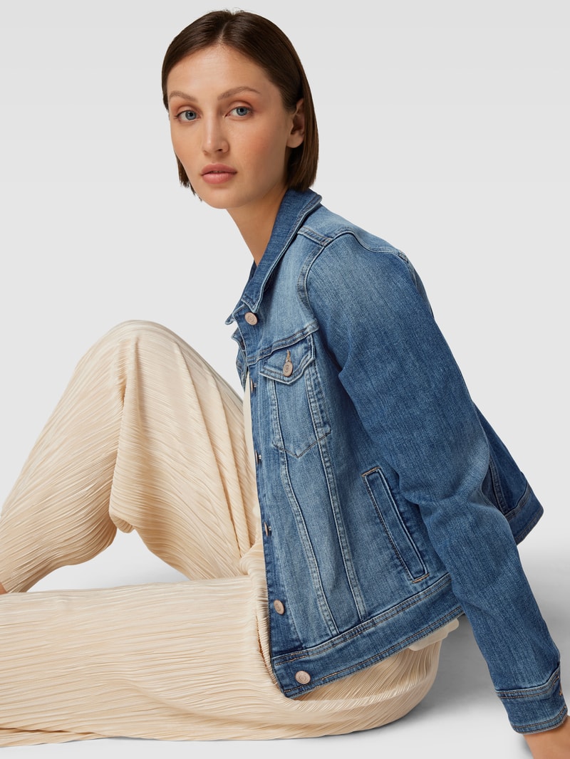 Jeansjacke mit Umlegekragen in blau