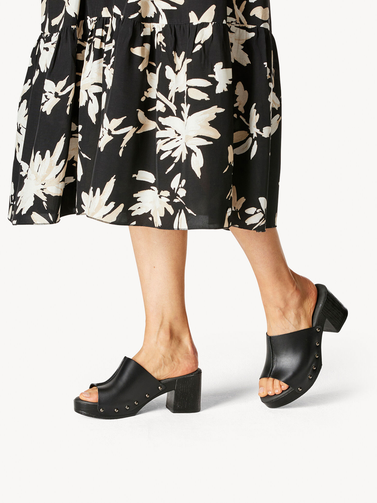 Mule en cuir - noir