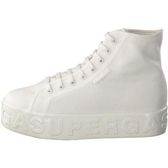 Superga Shiny 3D Lettering Sneaker in weiß