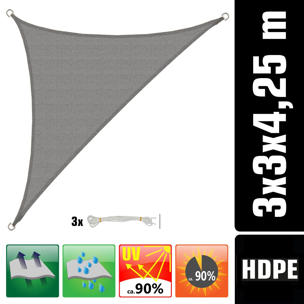 AMANKA 4,2 x 3 HDPE Sonnensegel
