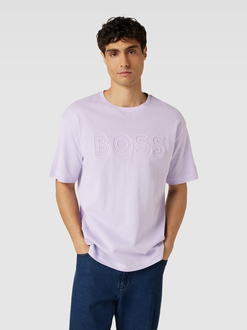T-Shirt mit Rundhalsausschnitt in flieder