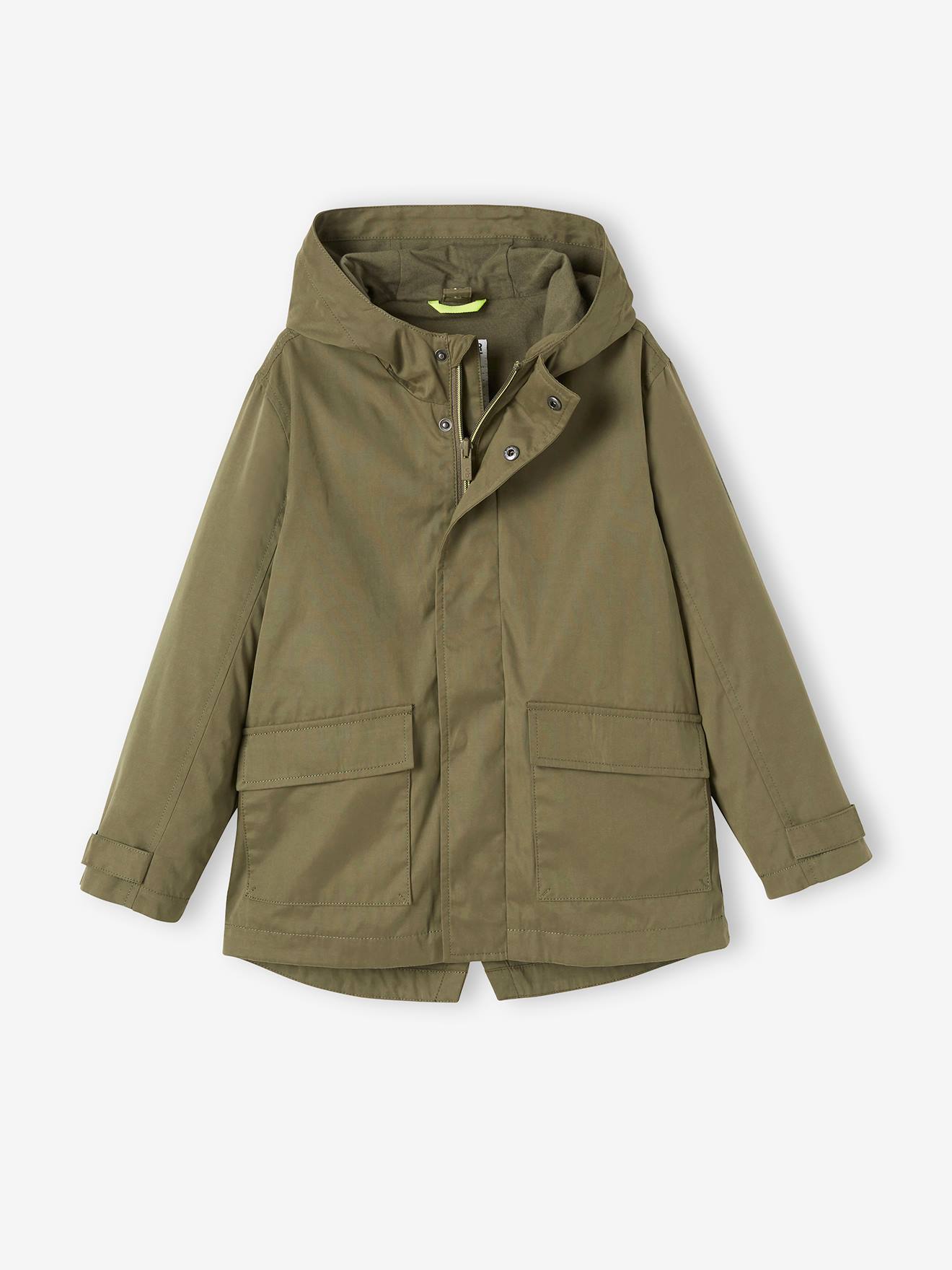 Parka 3 en 1 garçon mi-saison bleu grisé