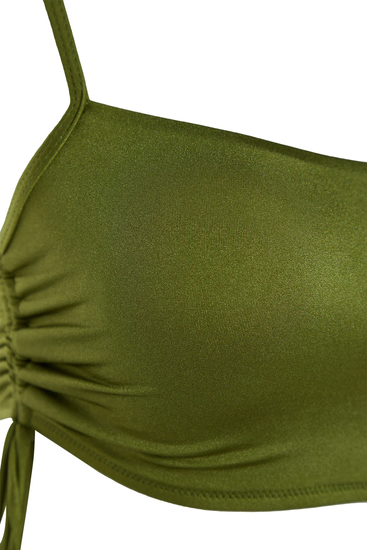 Trendyol Collection  Trägerloses Tunnel-Bikinioberteil in Khaki TBESS22BU0046