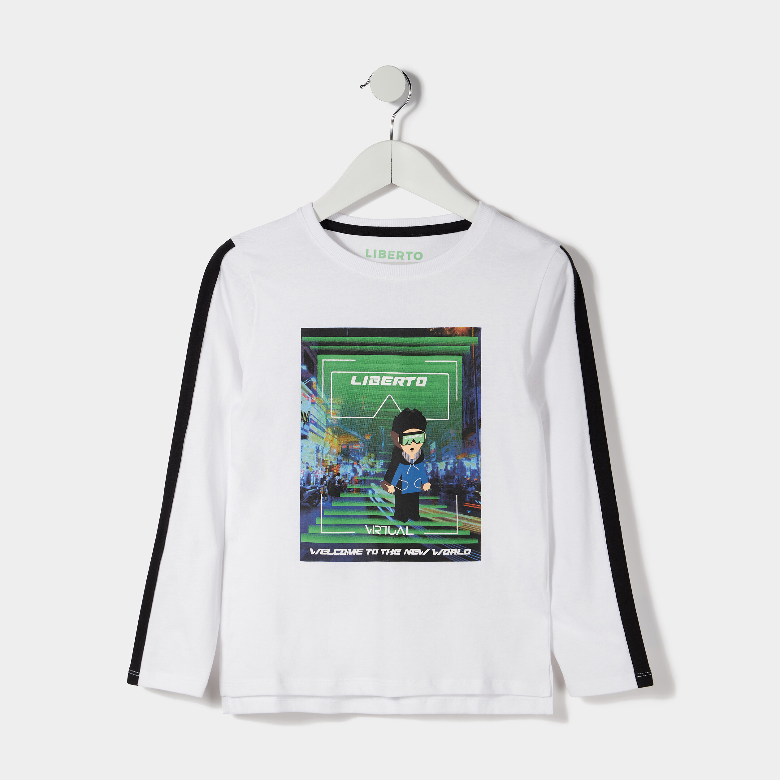 T-shirt manches longues Liberto blanc garçon | La Halle