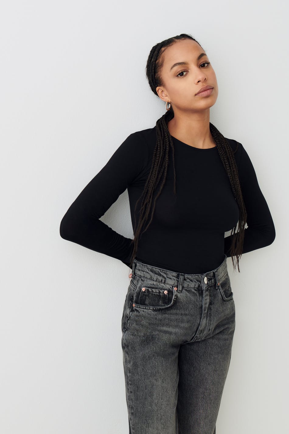 Soft touch crew neck top