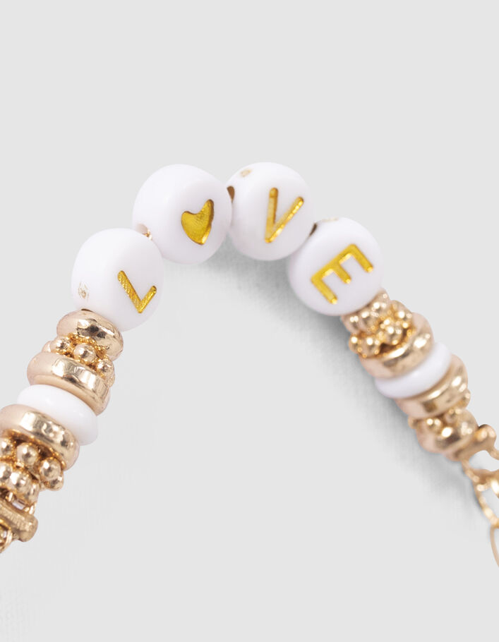 Bracelets chaînette dorée avec perles fille