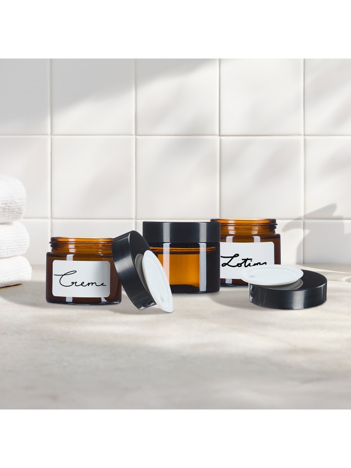relaxdays 12 x Salbentiegel in Braun/ Schwarz - 60 ml günstig kaufen onesize