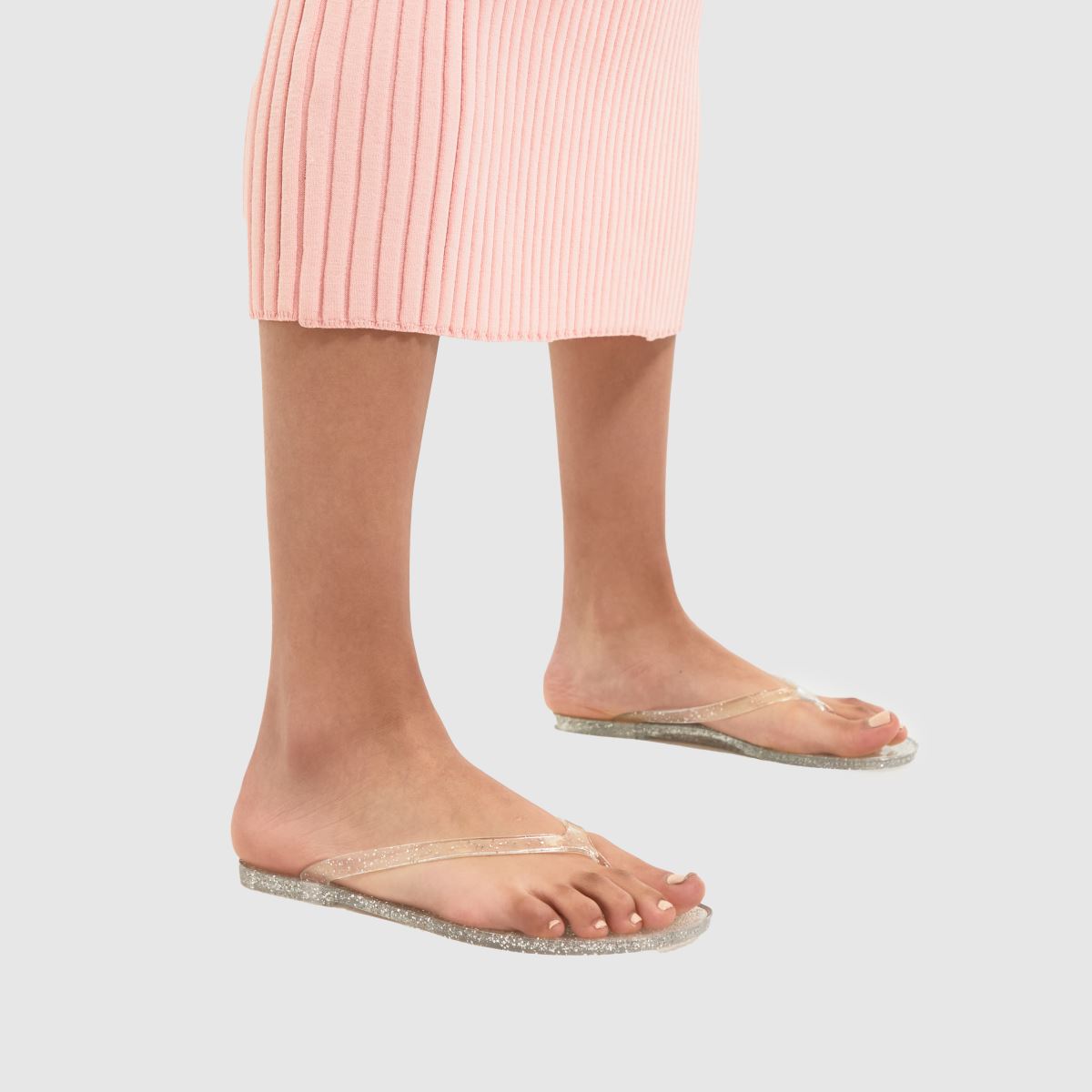 JUJU JELLIES – Silverfärgade flip-flop-sandaler
