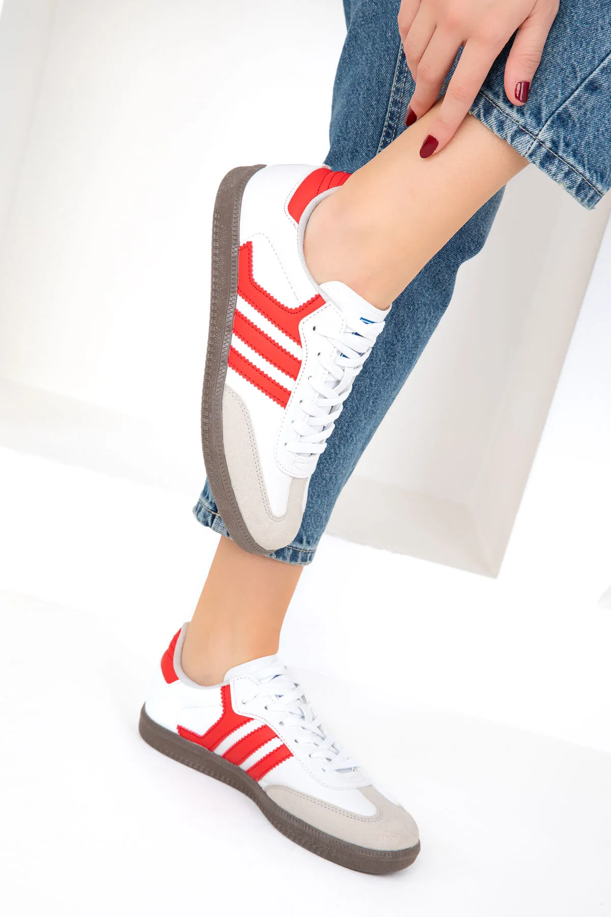 SOHO  Weiß-Roter Unisex Sneaker 18880