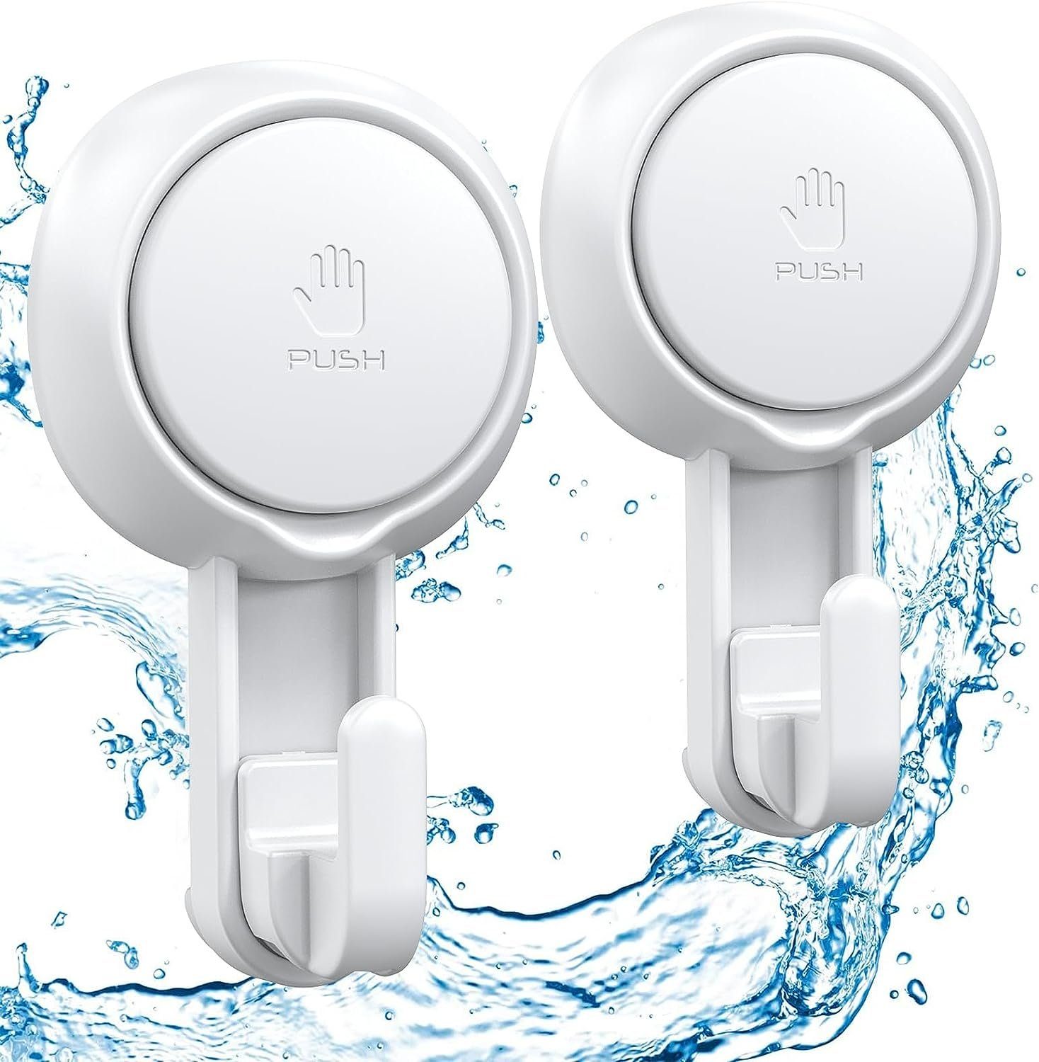 Elegear Wandhaken Saugnapf Haken 2/4/6 set, Saughaken, Saugknöpfe, Badezimmer, Küche, Schlafzimmer, (4-St), Ohne Bohren, Max 5 KG