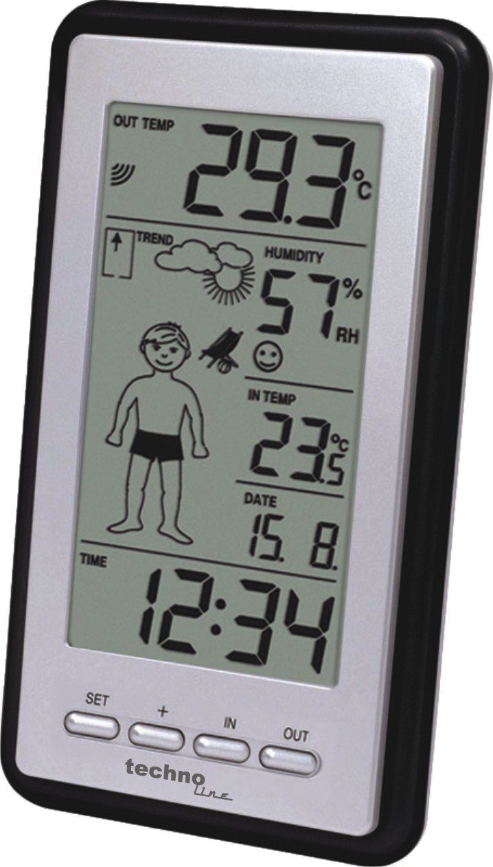 technoline WS 9632 Wetterstation (inklusive Außensender, Wettermännchen zieht sich dem Wetter entsprechend an)
