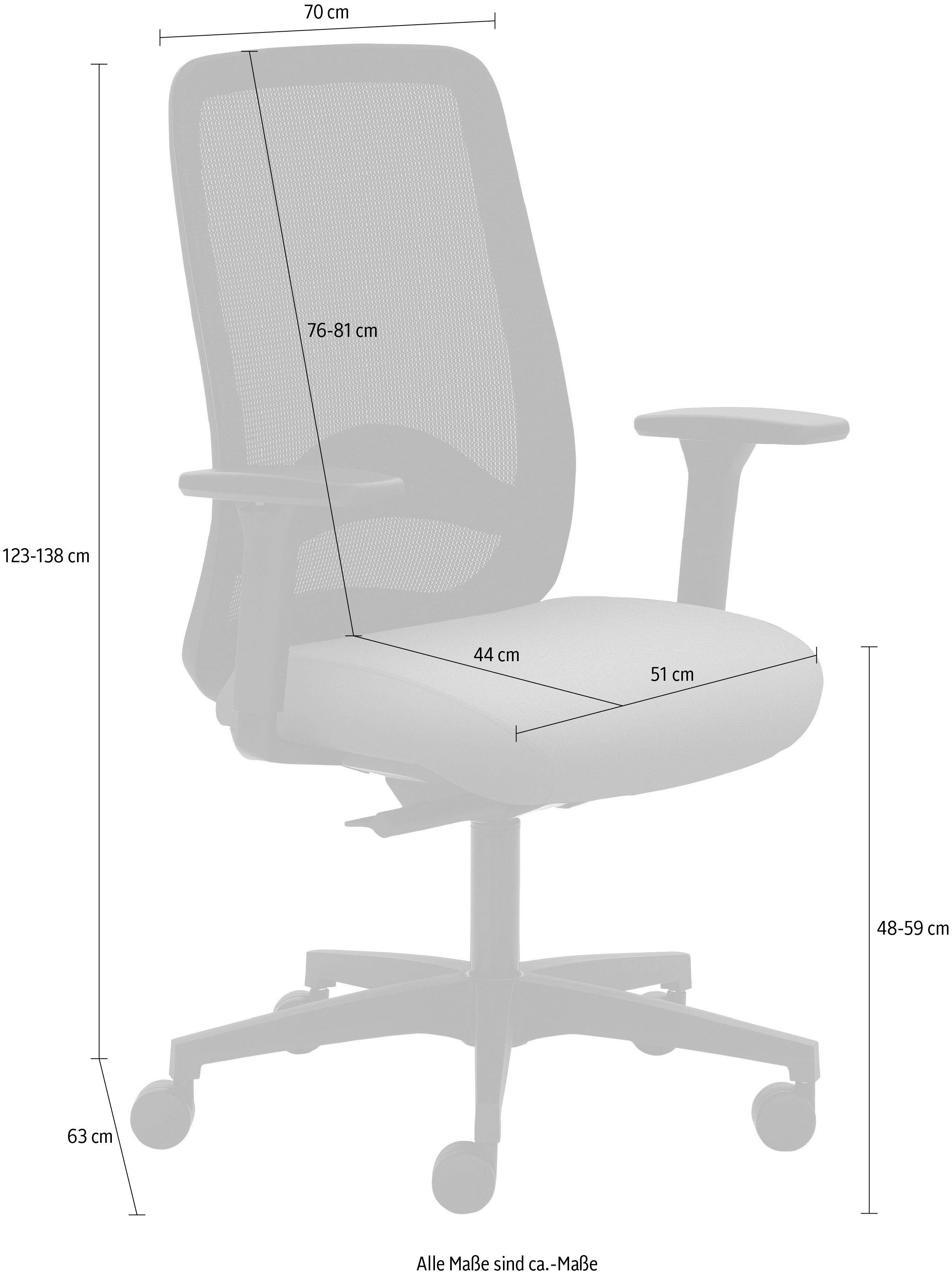 Mayer Sitzmöbel Drehstuhl 2228, 4D Armlehnen, Kopfstütze, Sitztiefenverstellung