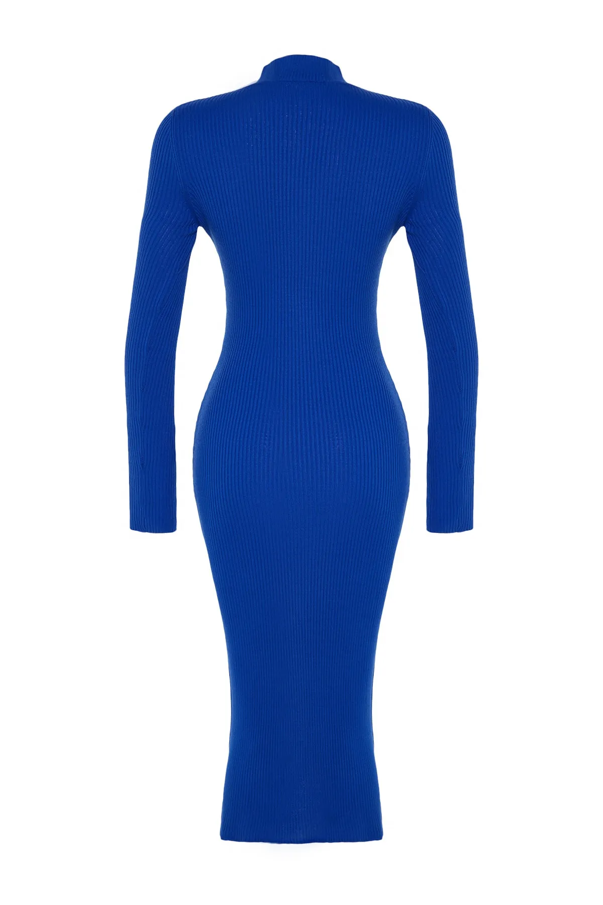 Trendyol Collection  Saks Midi-Strickkleid mit Fensterausschnitt/Ausschnitt TWOAW23EL00035