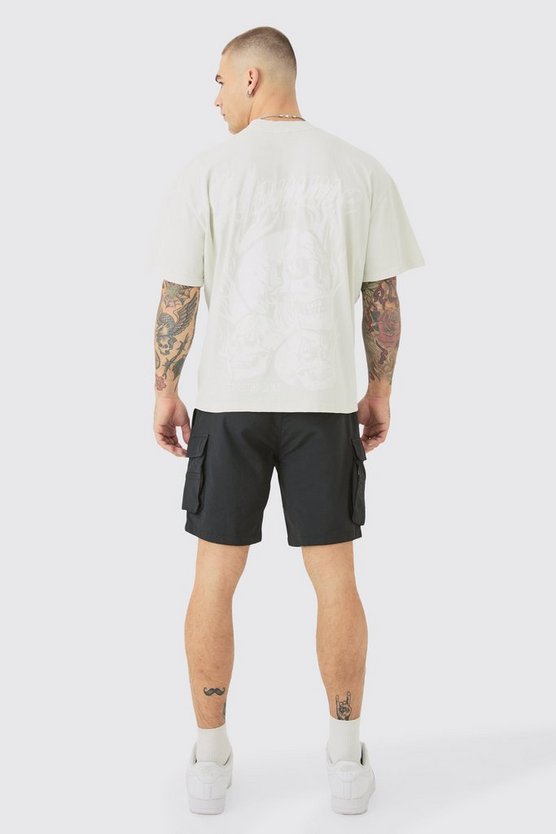 Kastiges Oversize T-Shirt mit Homme Print